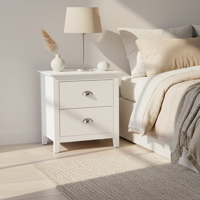 Ningbo 2 Drawer Bedside White