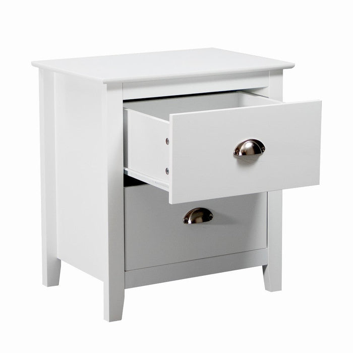 Ningbo 2 Drawer Bedside White