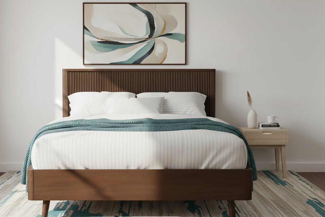 Coral King Timber Bed Frame Walnut