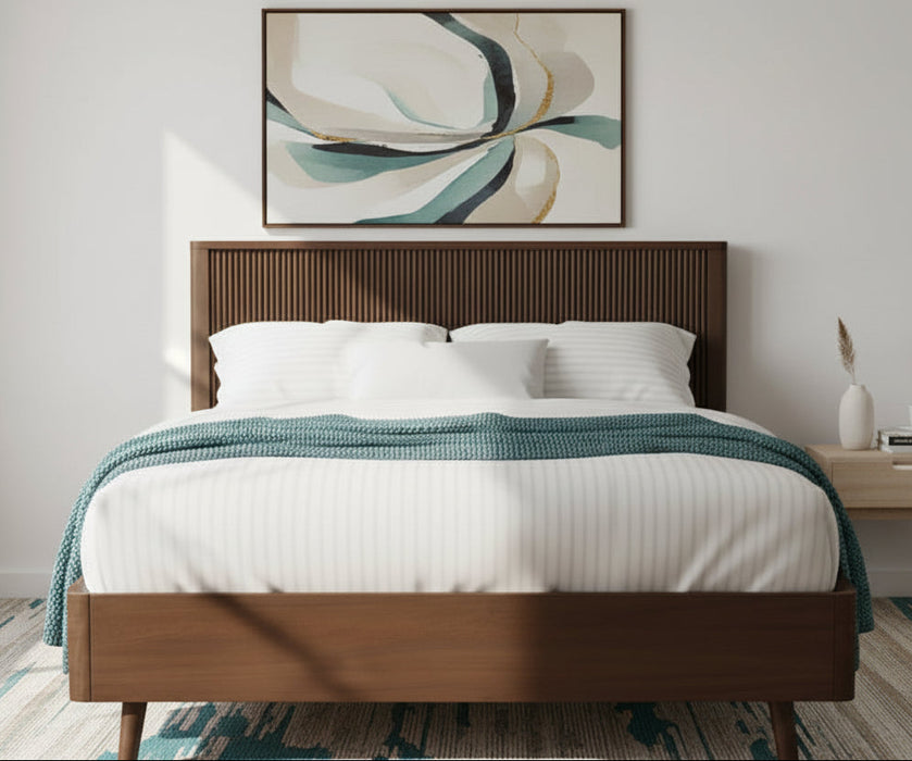 Coral King Timber Bed Frame Walnut