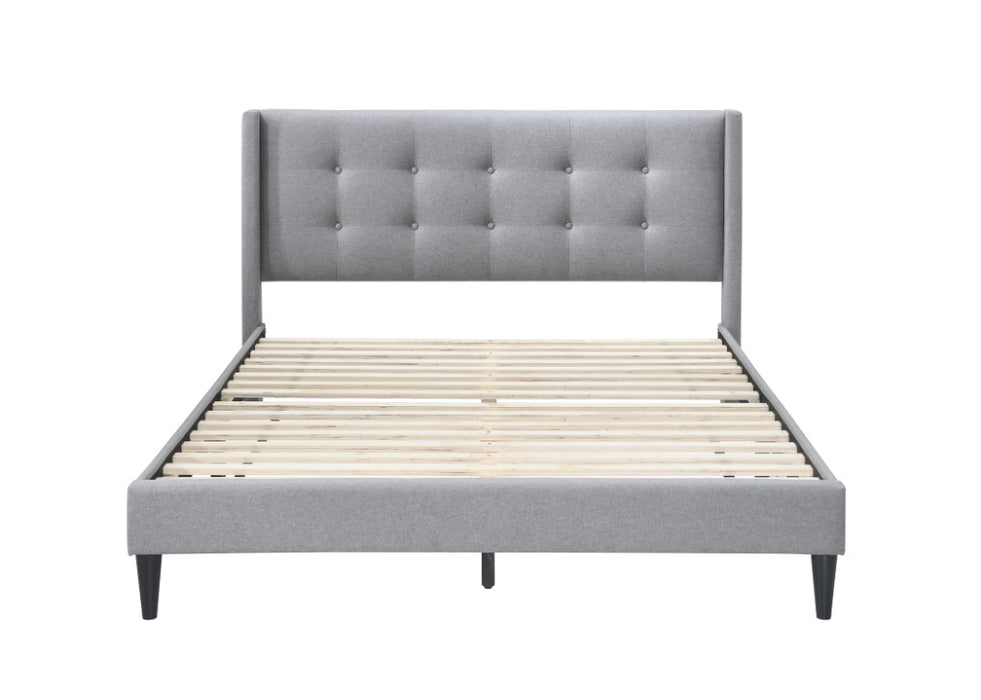 Delia Light Grey Fabric Bed Frame