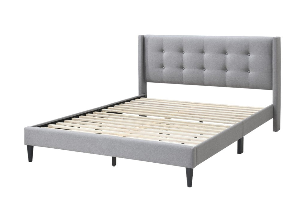 Delia Light Grey Fabric Bed Frame