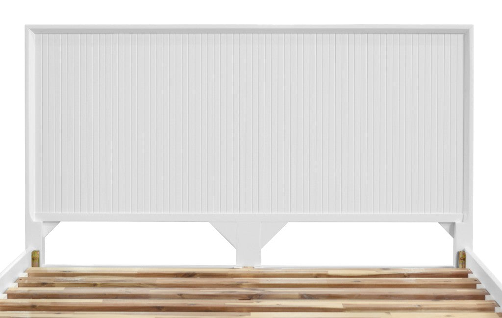 Elora Wooden White King bed