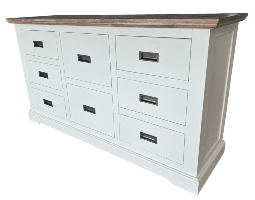 Folks 1.50m 6 Drawer Dresser - White Wash