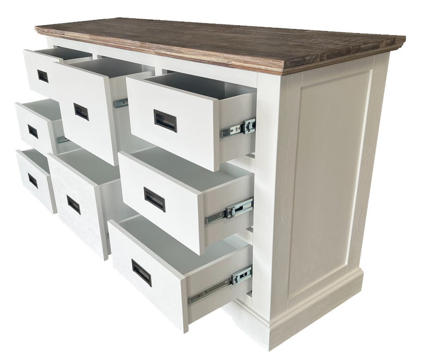 Folks 1.50m 6 Drawer Dresser - White Wash