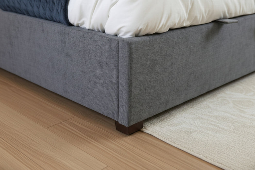 Homer King Gas Lift Storage Bed Frame Grey