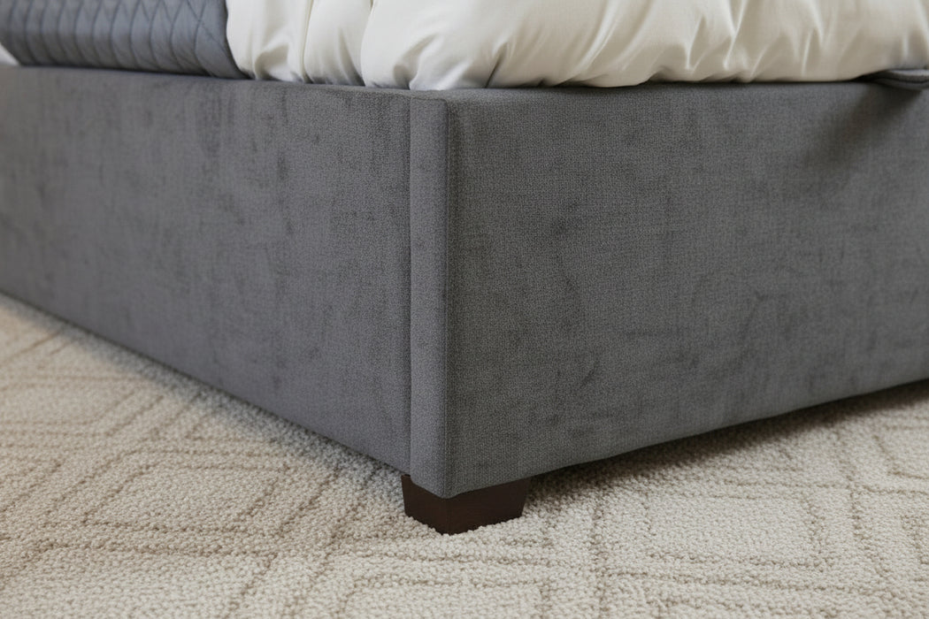 Homer Queen Gas Lift Storage Bed Frame Grey