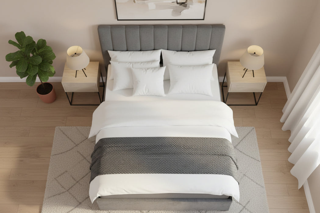 Homer Queen Gas Lift Storage Bed Frame Grey