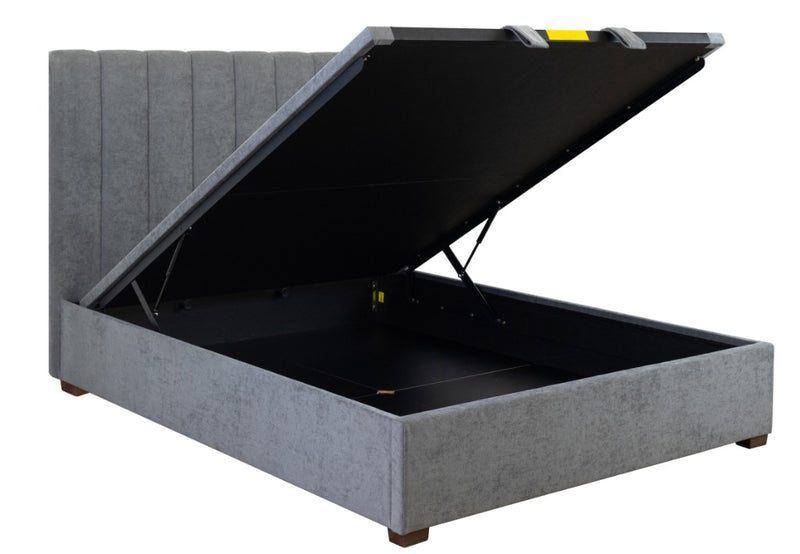 Homer Queen Gas Lift Storage Bed Frame Grey