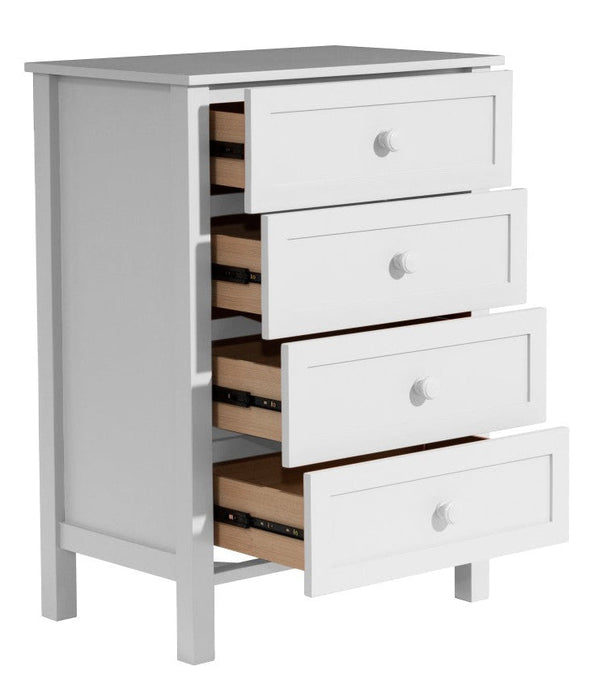 Jesse 4 Drawer Tallboy White 71cm