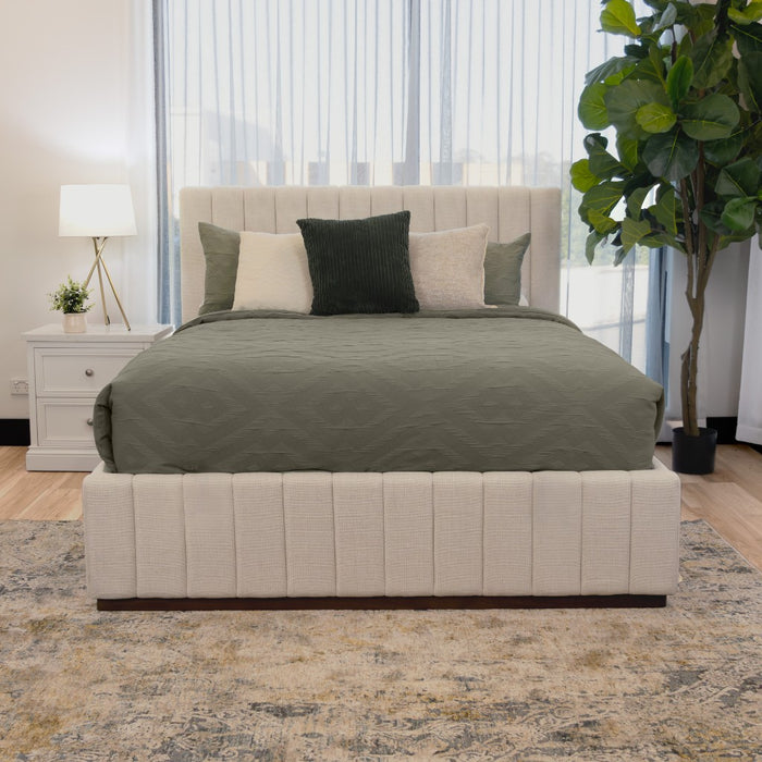Linco Queen Bed with Storage - Beige