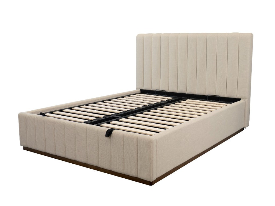 Linco Queen Bed with Storage - Beige