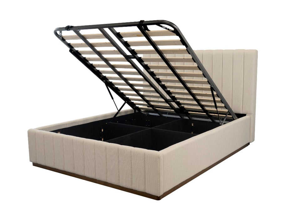 Linco Queen Bed with Storage - Beige