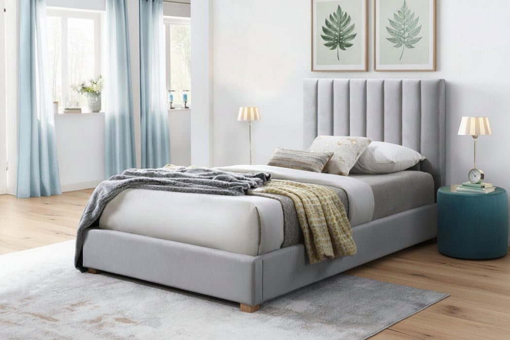 Marc King Single Grey Bed Frame