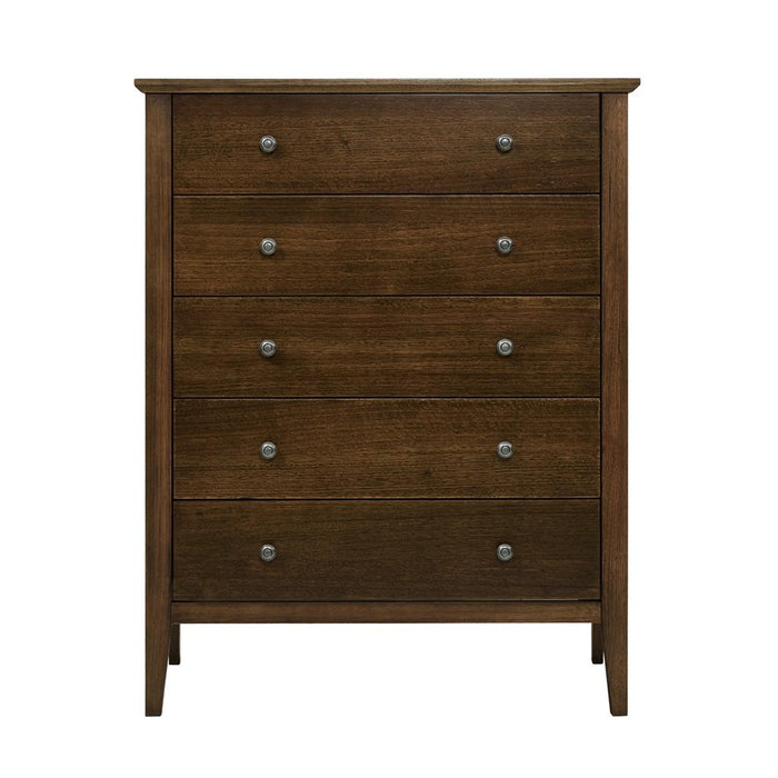 Marlo 5 Chest of Drawers Tallboy Dresser Storage Cabinet Smoke Brown