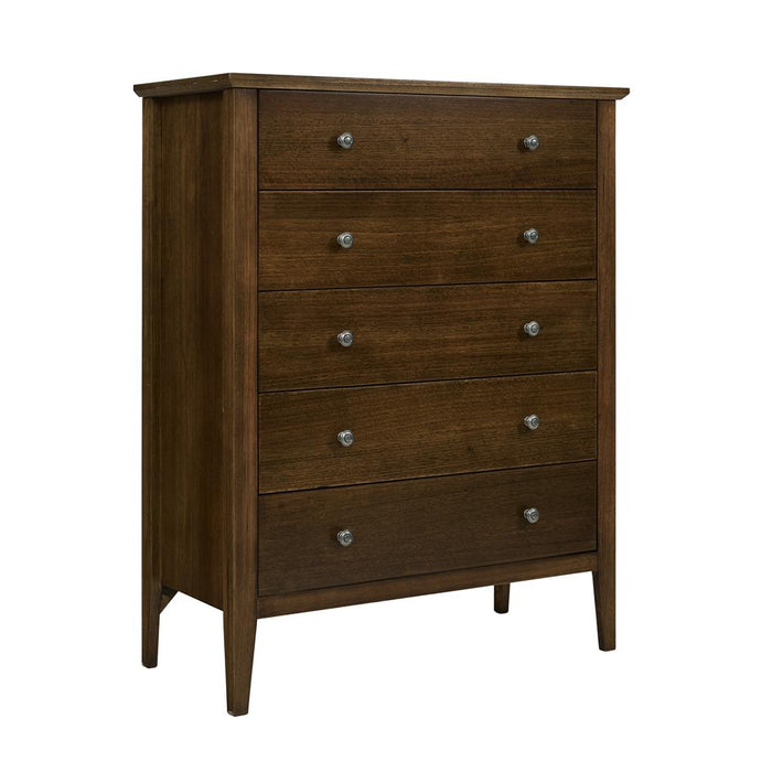 Marlo 5 Chest of Drawers Tallboy Dresser Storage Cabinet Smoke Brown