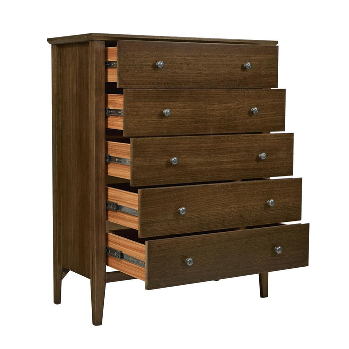 Marlo 5 Chest of Drawers Tallboy Dresser Storage Cabinet Smoke Brown