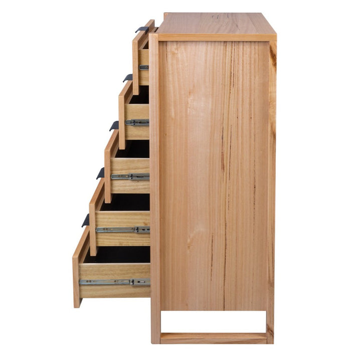 Perisher 90cm 5 Drawer Tallboy - Messmate Wood
