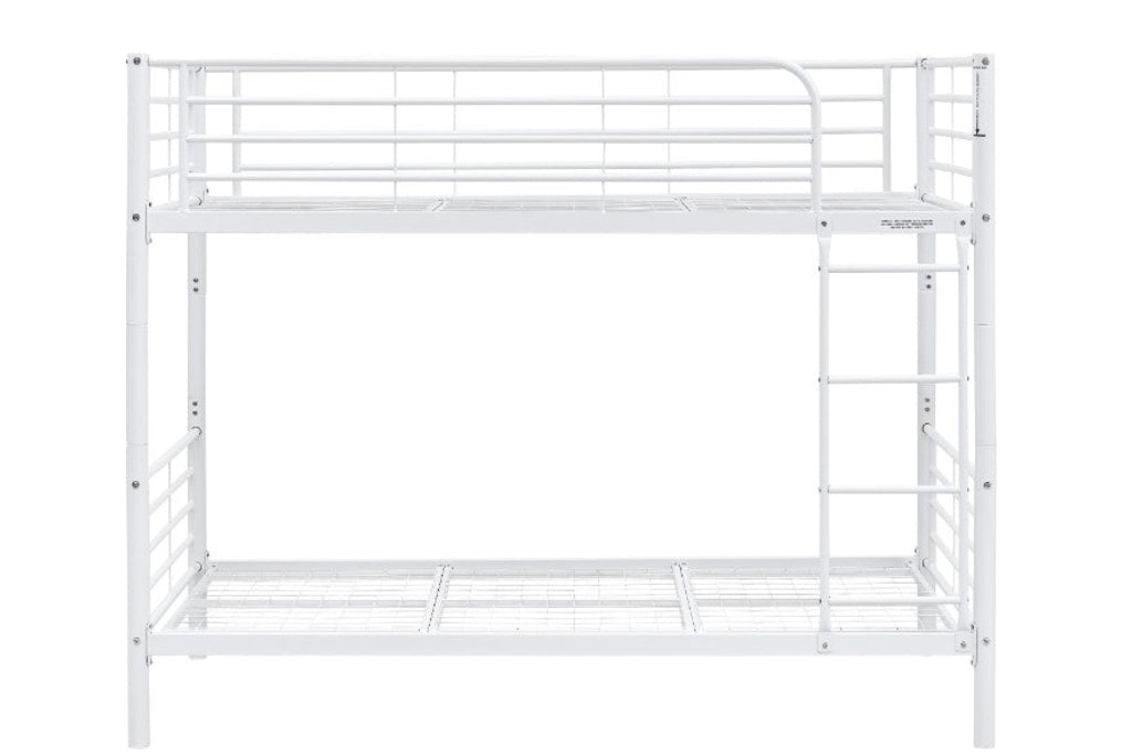 Tivron Metal Single Bunk Bed, White