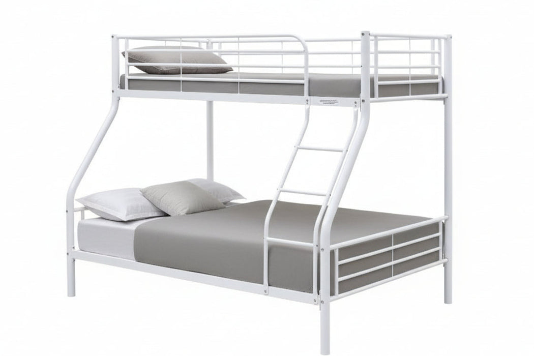 Tivron Bunk Bed Frame with Double Size Underneath, White