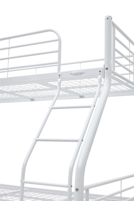 Tivron Bunk Bed Frame with Double Size Underneath, White