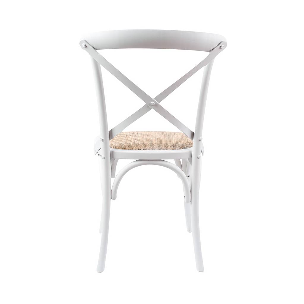 Calisca Birch Timber Cross Back Chair, White