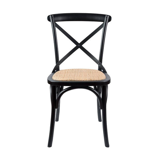 Calisca Birch Timber Cross Back Chairs, Black