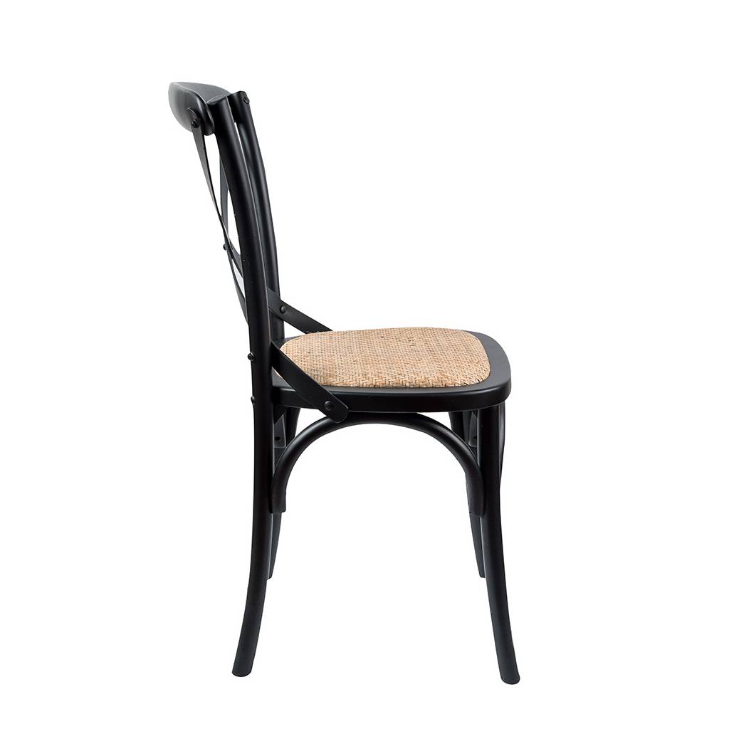 Calisca Birch Timber Cross Back Chairs, Black