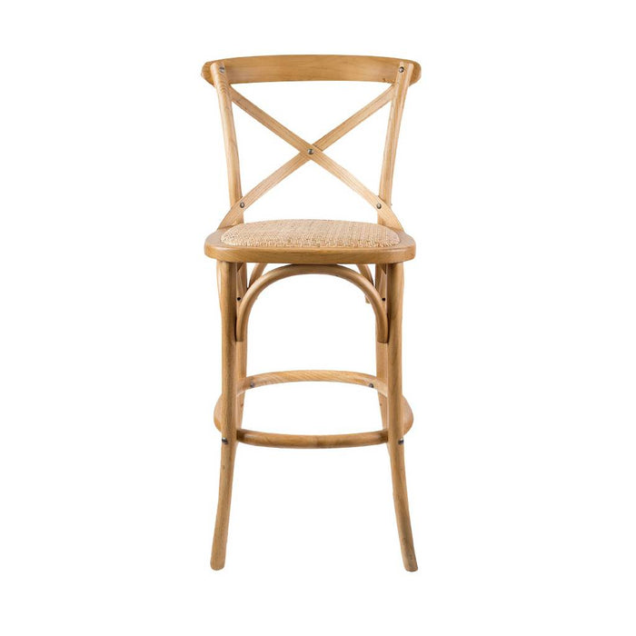 Cross Back Barstool- Natural