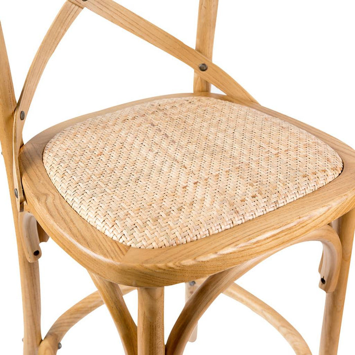 Cross Back Barstool- Natural