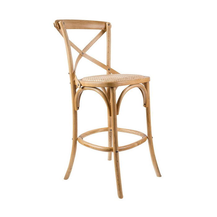 Cross Back Barstool Black