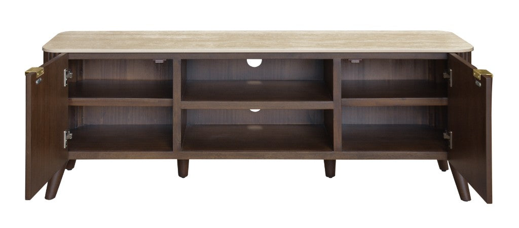 Cots 1.60m Entertainment Unit - Walnut