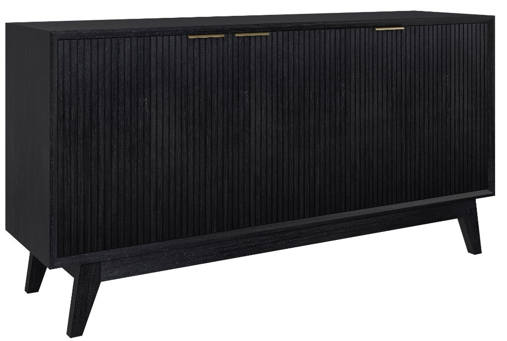 Ella 3 Door Buffet 165cm, Black