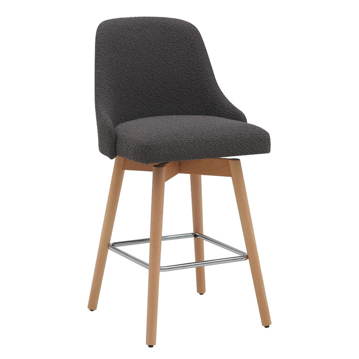 Leisure Fabric Swivel Counter Stool Grey