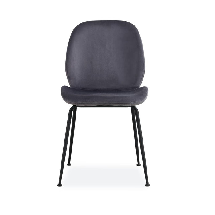 Verma Velvet Fabric Dining Chair, Charcoal