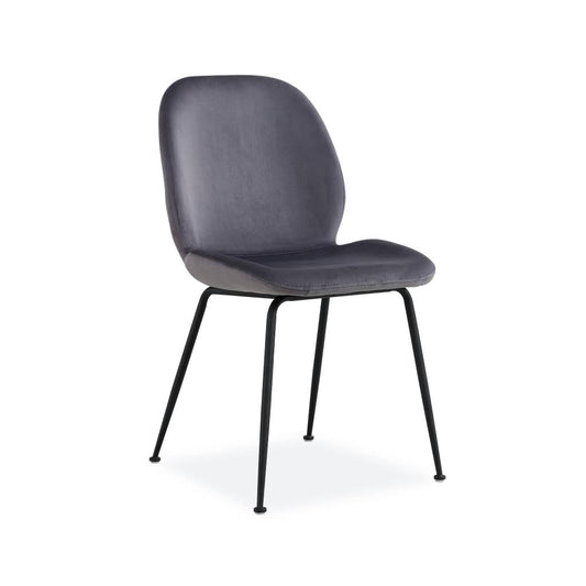 Verma Velvet Fabric Dining Chair, Charcoal