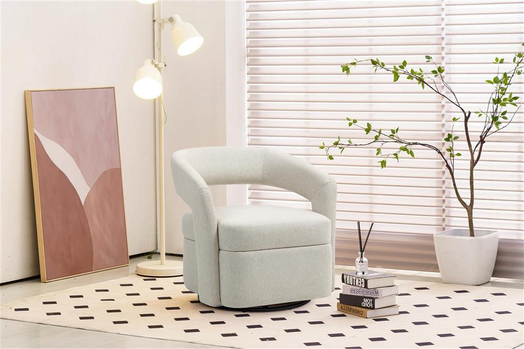 Raeley Swivel Armchair- Beige