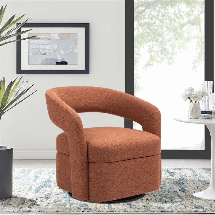 Raeley Swivel Arm Chair - Rust