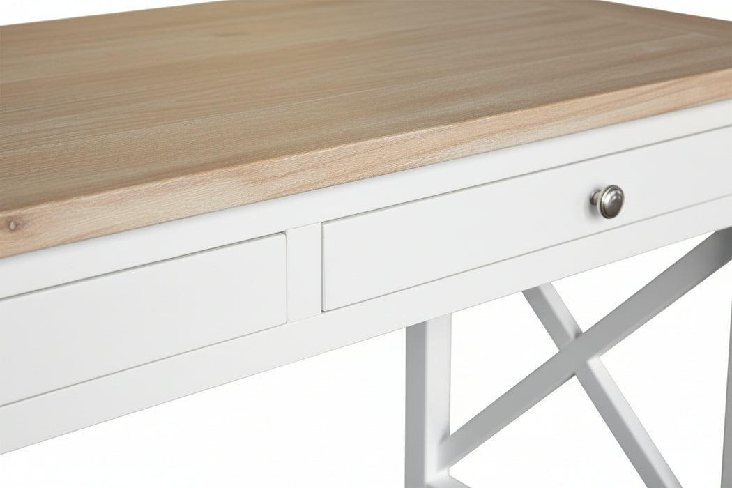 Hamptons 2 Drawer Acacia Wood Desk 140cm