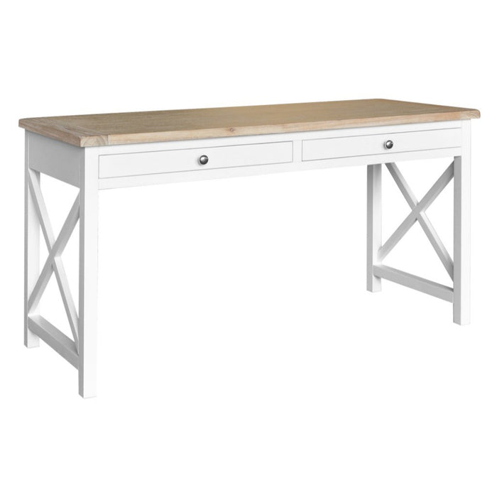 Hamptons 2 Drawer Acacia Wood Desk 140cm