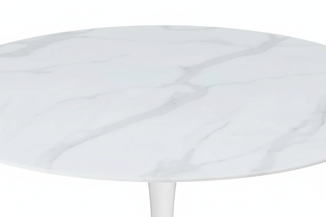 Espana Tulip Round Dining Table, White 90cm