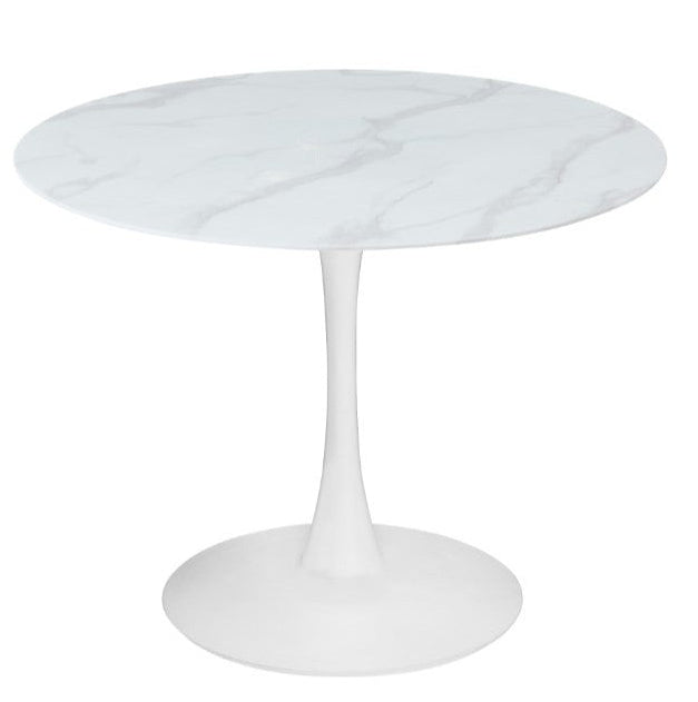 Espana Tulip Round Dining Table, White 90cm