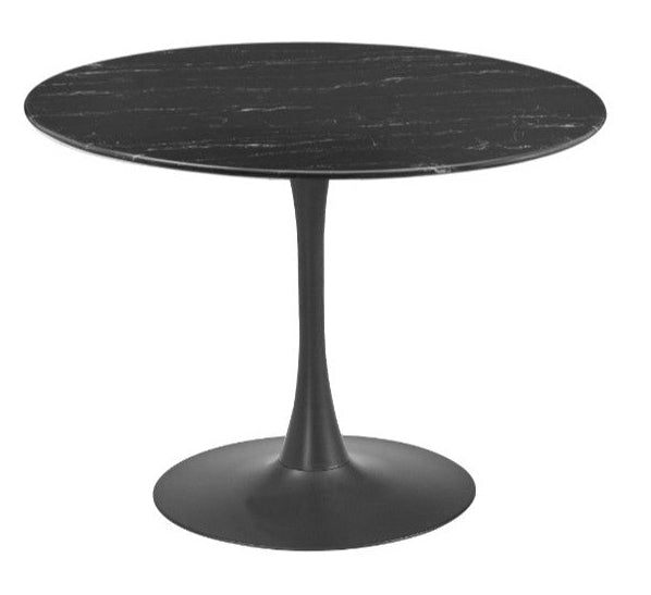 Espana Tulip Round Dining Table, Black 90cm