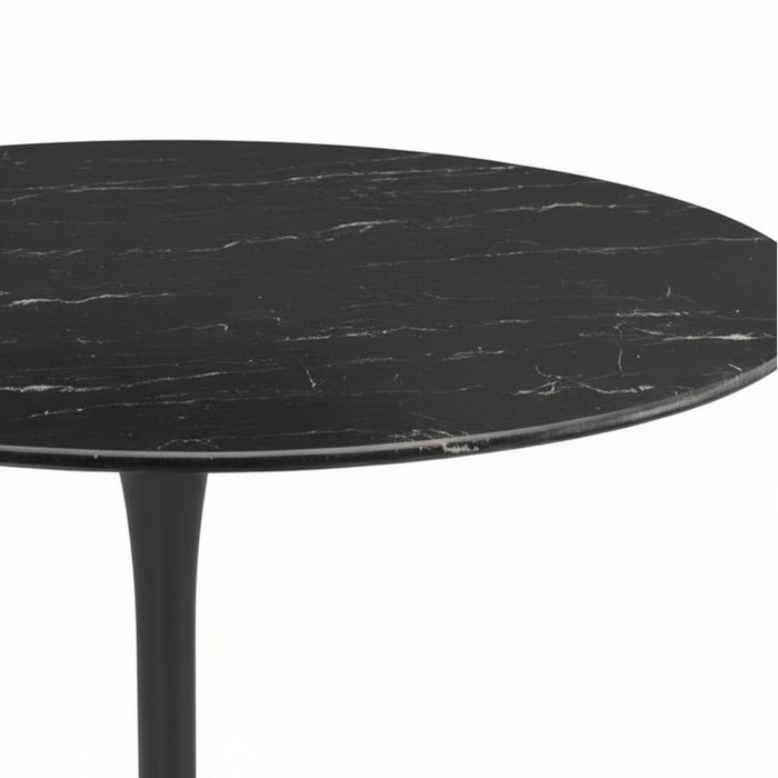 Espana Tulip Round Dining Table, Black 90cm