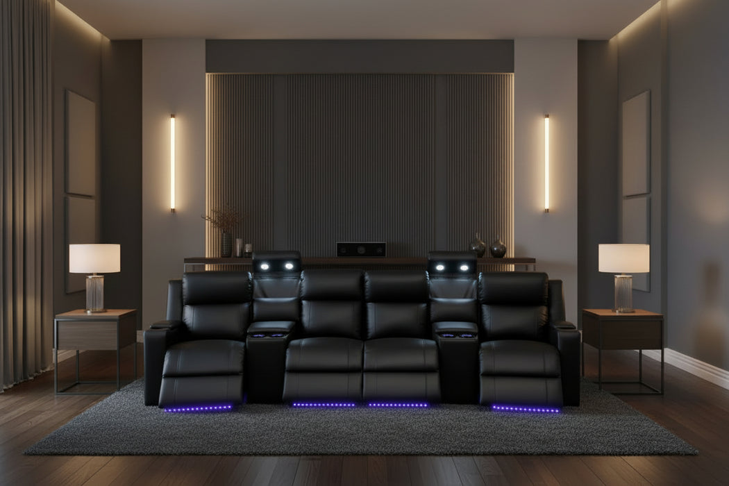 Academy Electric Recliner Home Theatre 100% Genuine Leather Lounge