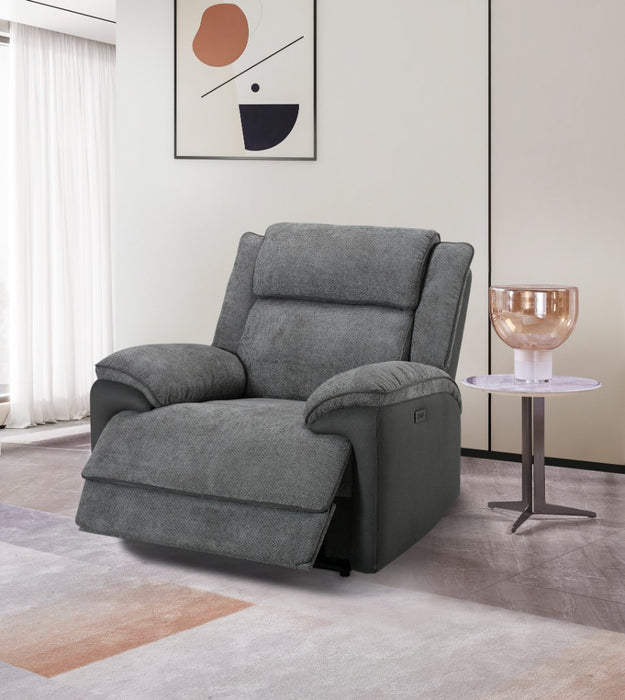 Angiva Fabric Single Powered Recliner - Oyster