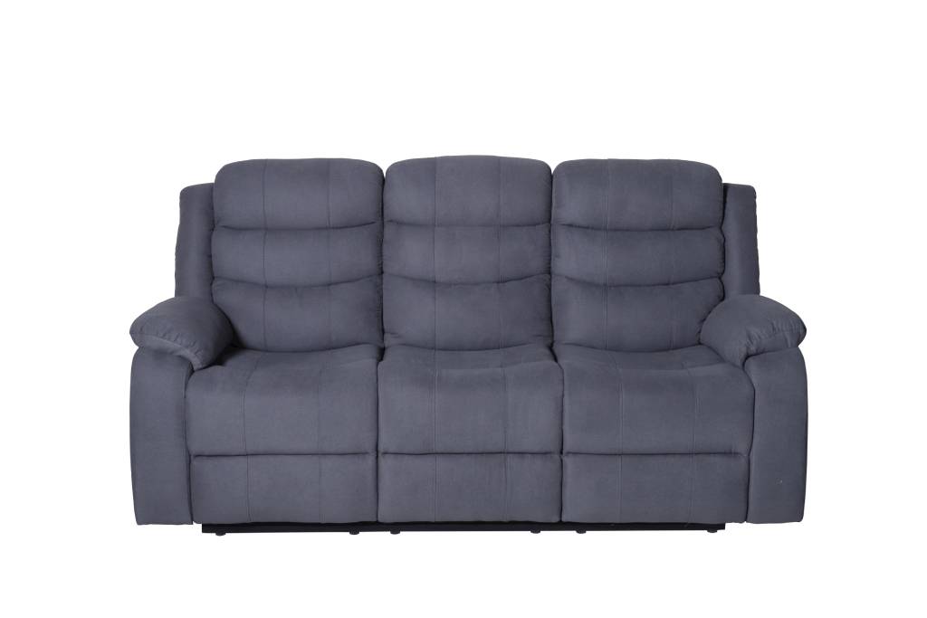 Apollo 5 Seater Fabric Recliner Sofa Set, Grey