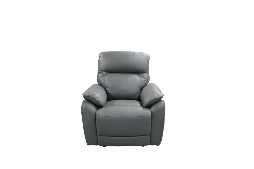 Graphite Full Leather Recliner Armchair