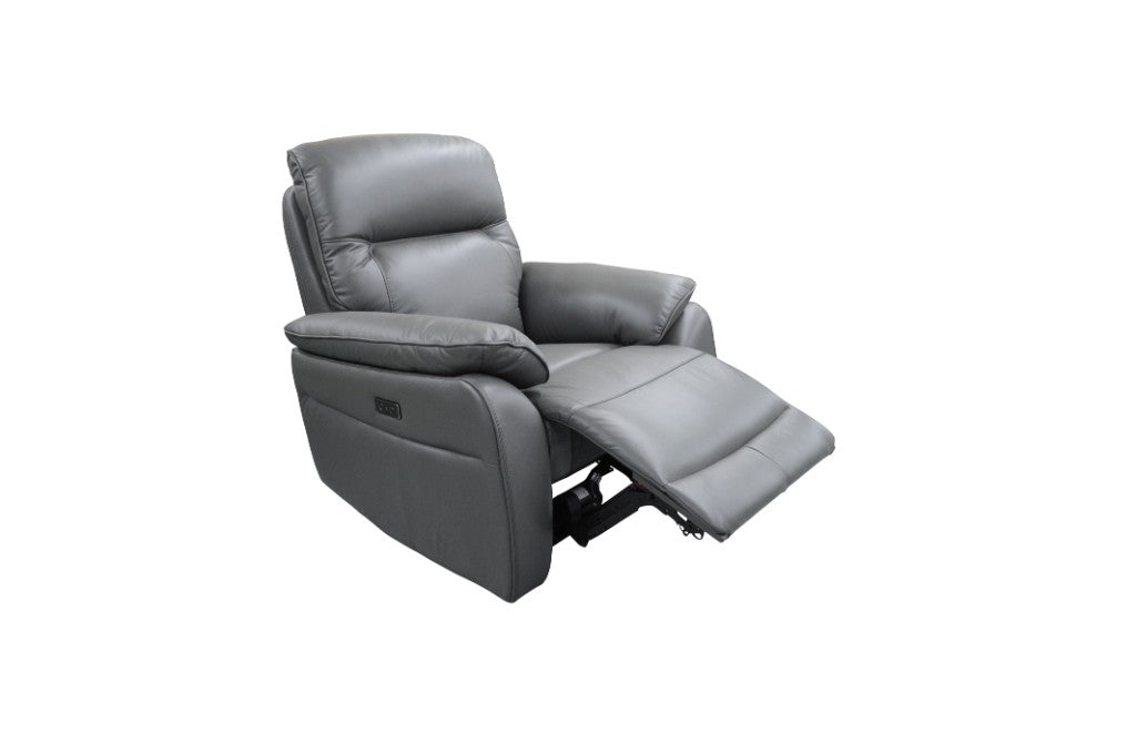 Graphite Full Leather Recliner Armchair