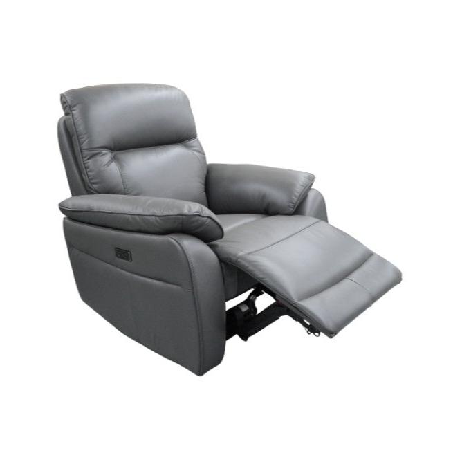 Graphite Full Leather Recliner Armchair